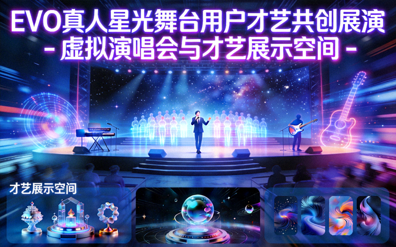 EVO真人星光舞台用户才艺共创展演 - 虚拟演唱会与才艺展示空间